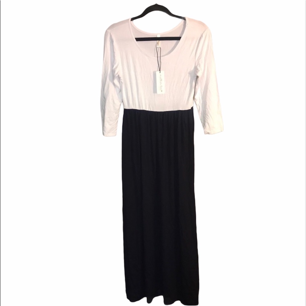 Mother Bee Maternity Medium navy blue maxi dress